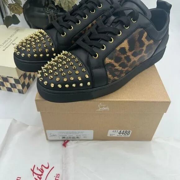 Men's Christian Louboutin, Louis Jr Orlato flat spikes size 46 made in Italy - Picture 3 of 7